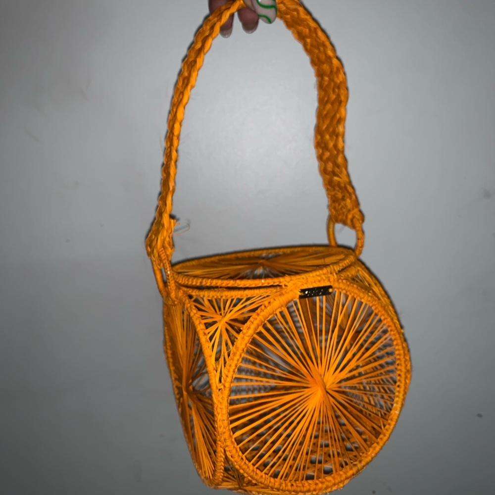 Orange Woven Mini Bag
